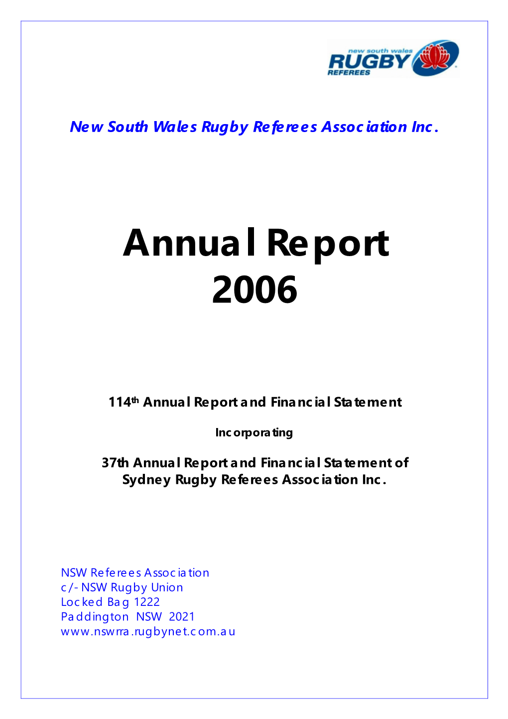 NSWRRA Annual Report 2006 I