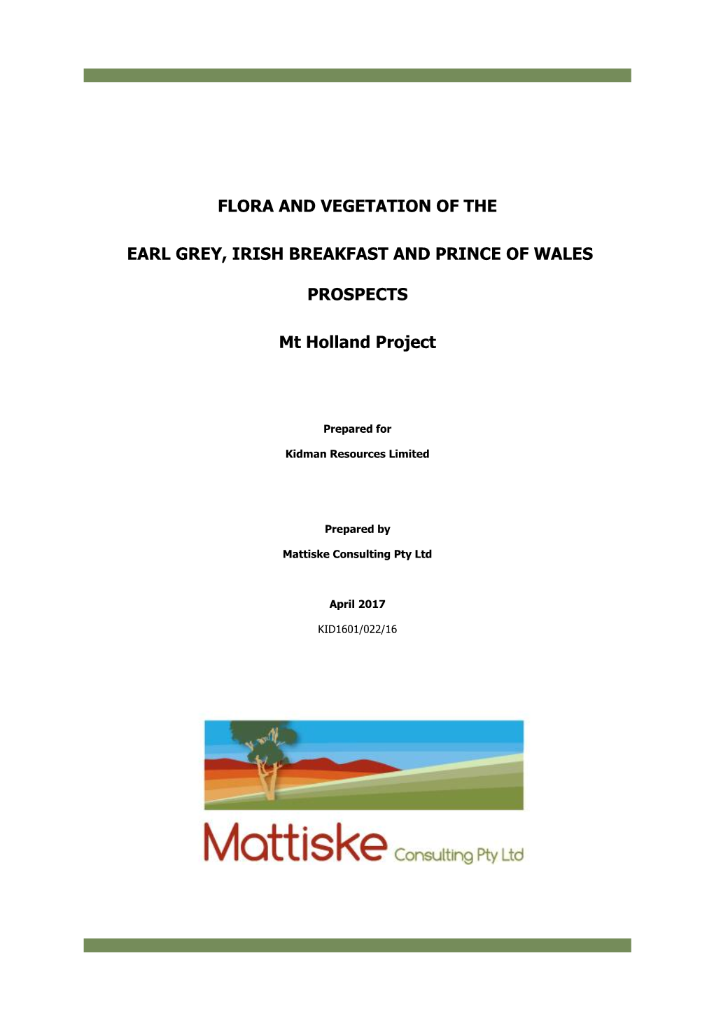 Flora and Vegetation Values Of