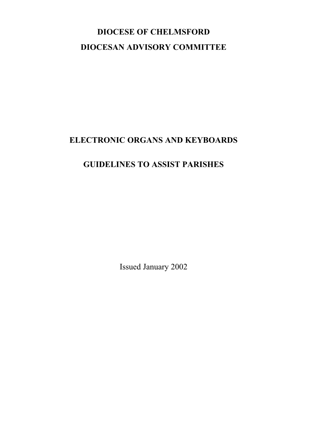 Electronic Organs and Keyboards