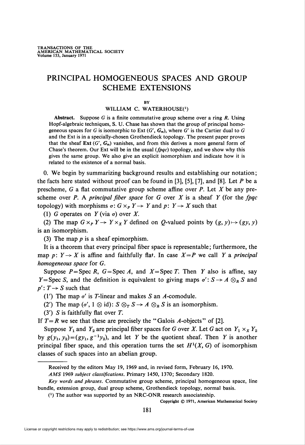 Principal Homogeneous Spaces and Group Scheme Extensions