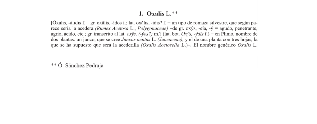 Excepto Algunas Especies Del Género Oxalis