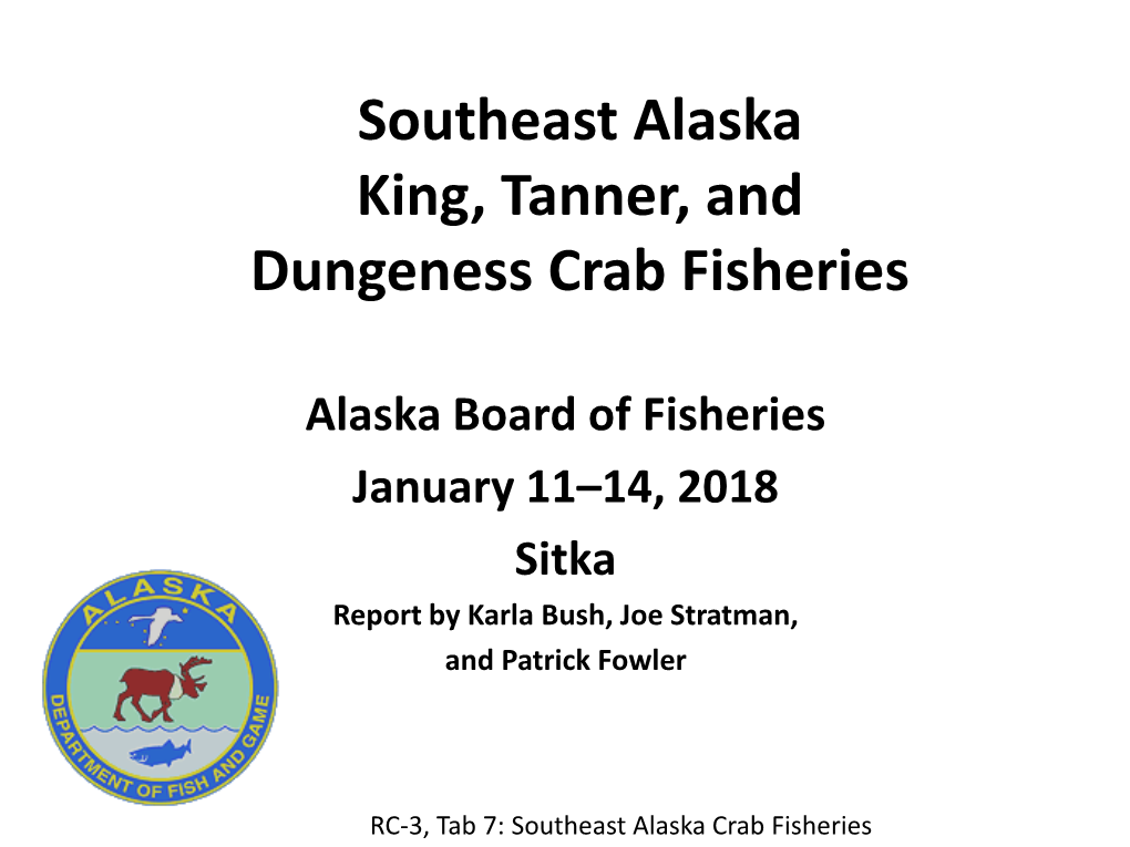 Yakutat King, Tanner, and Dungeness Crab Fisheries