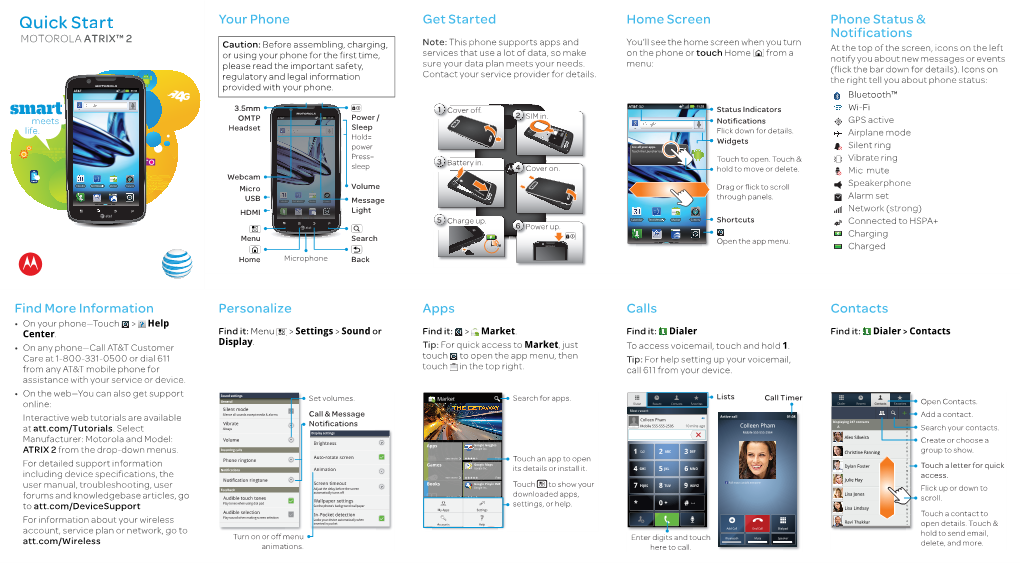 MOTOROLA ATRIX 2 AT&T Quick Start Guide