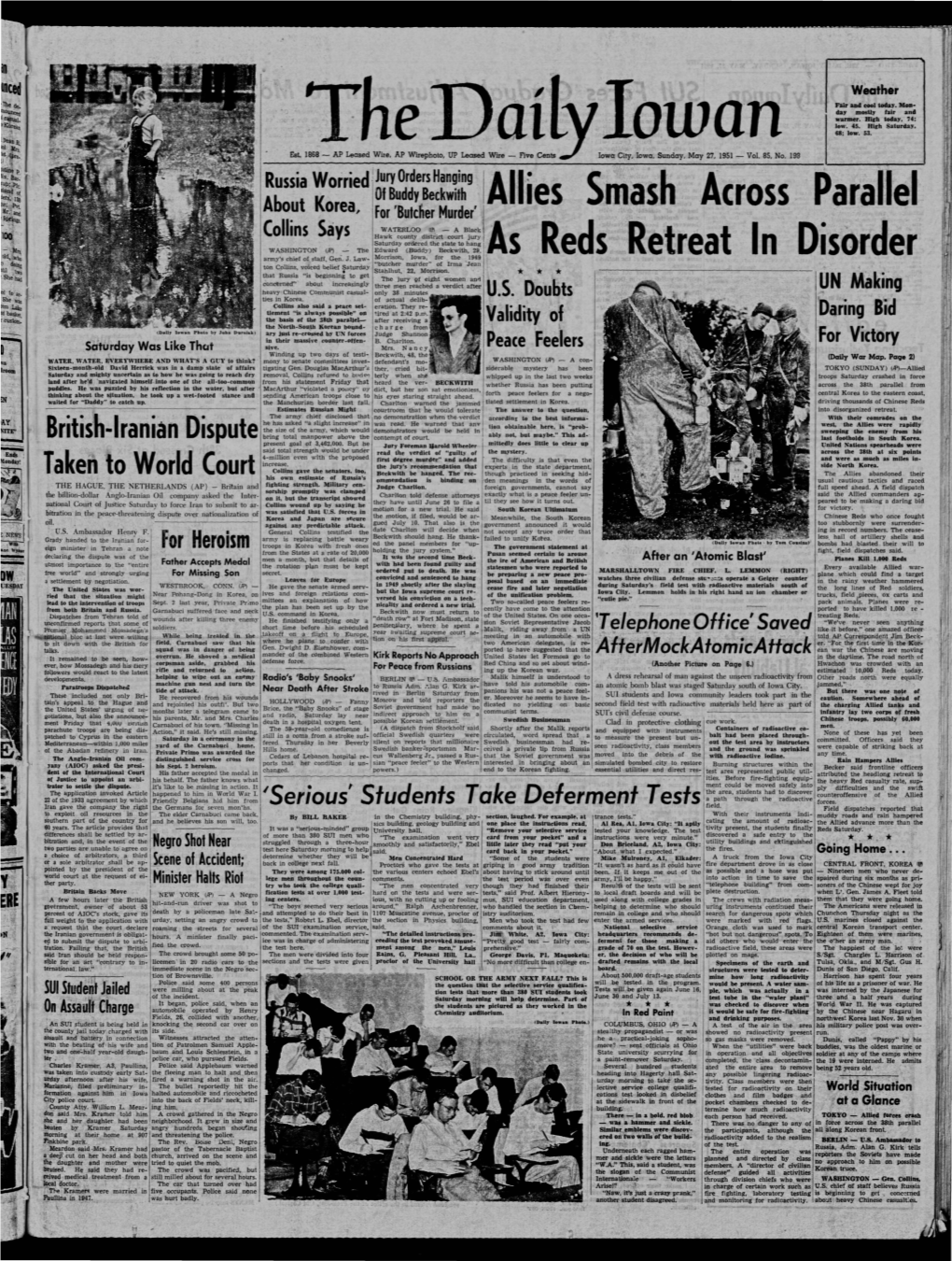 Daily Iowan (Iowa City, Iowa), 1951-05-27
