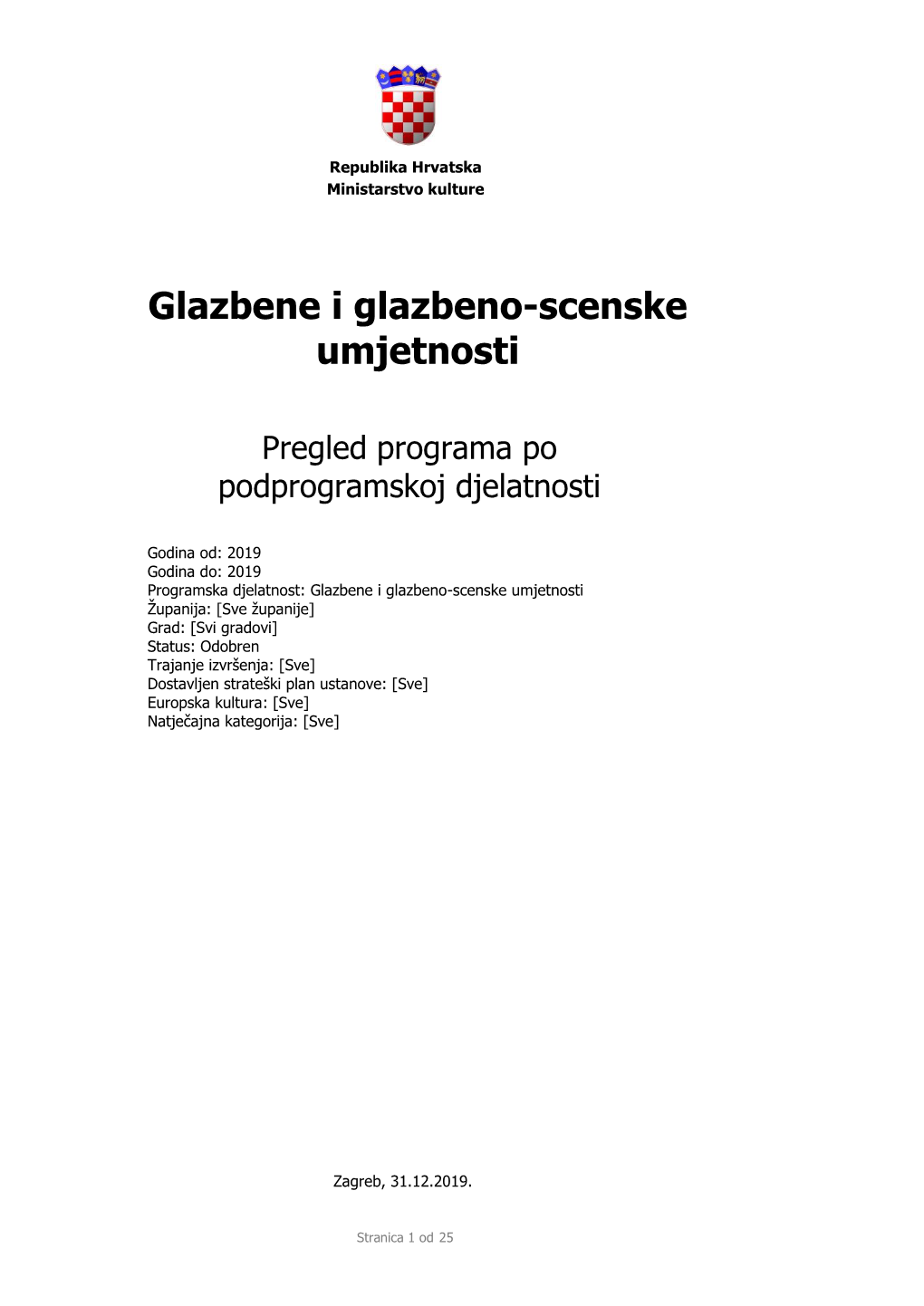 Glazbene I Glazbeno-Scenske Umjetnosti