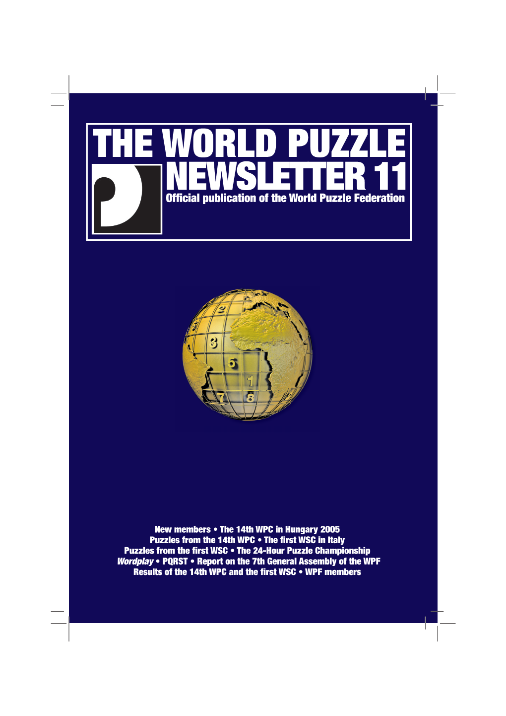 NEWSLETTER 11 Official Publication of the World Puzzle Federation