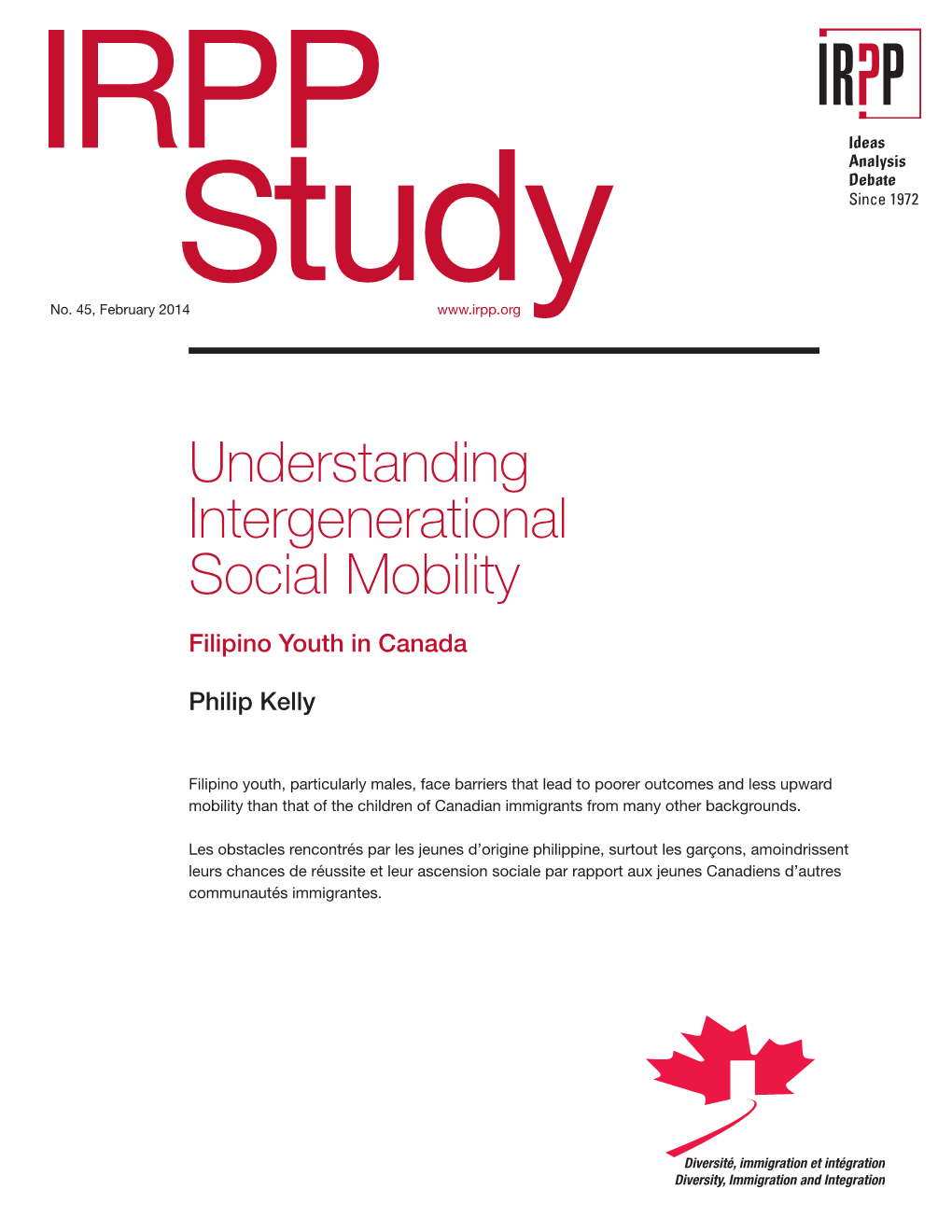 Understanding Intergenerational Social Mobility: Filipino Youth in Canada