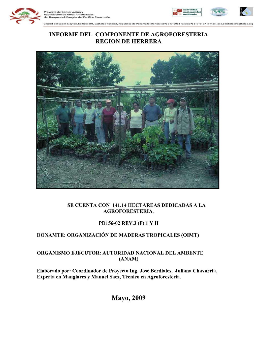 Informe Del Componente De Agroforesteria Region De Herrera