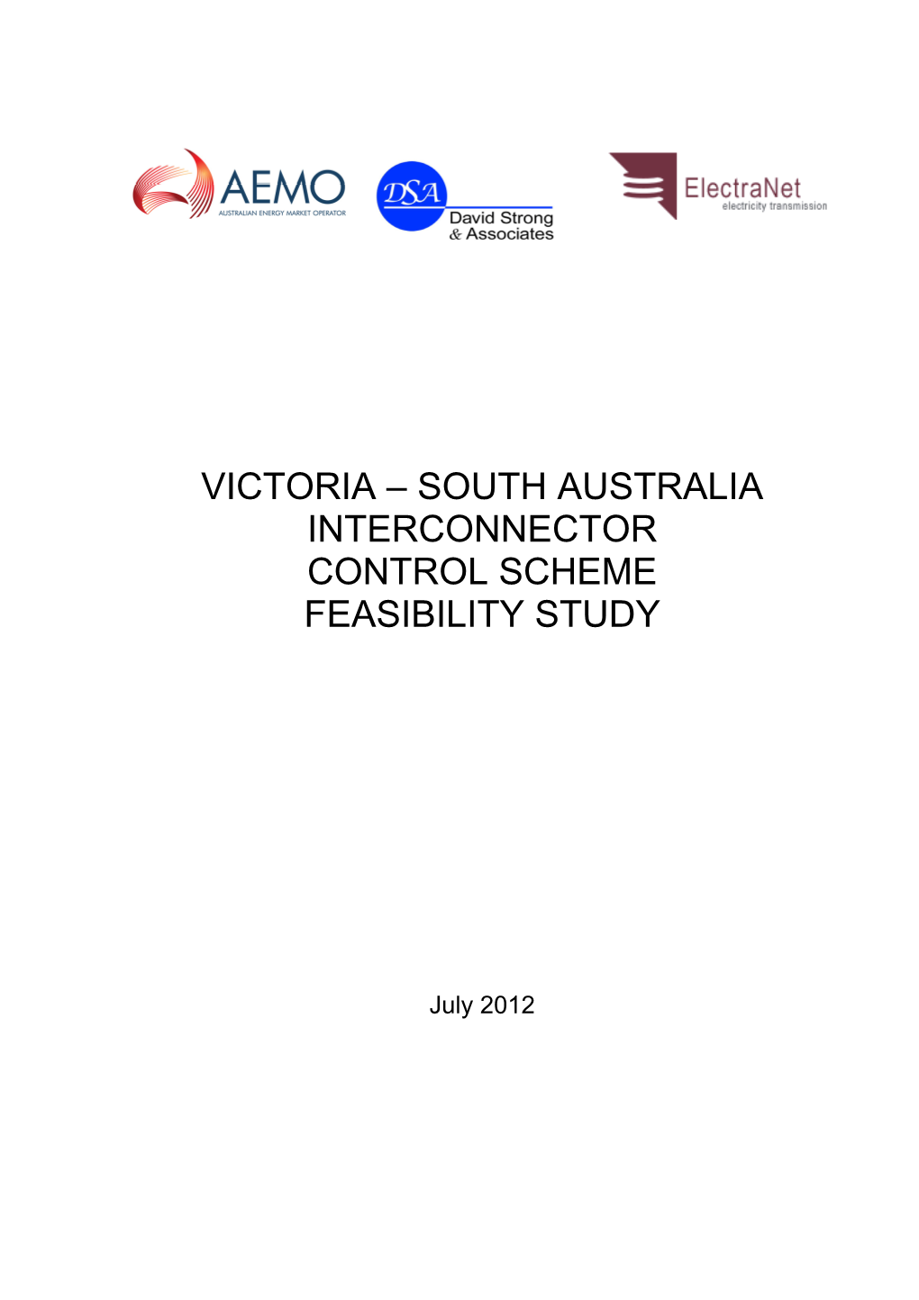 Victoria – South Australia Interconnector Control Scheme Feasibility Study