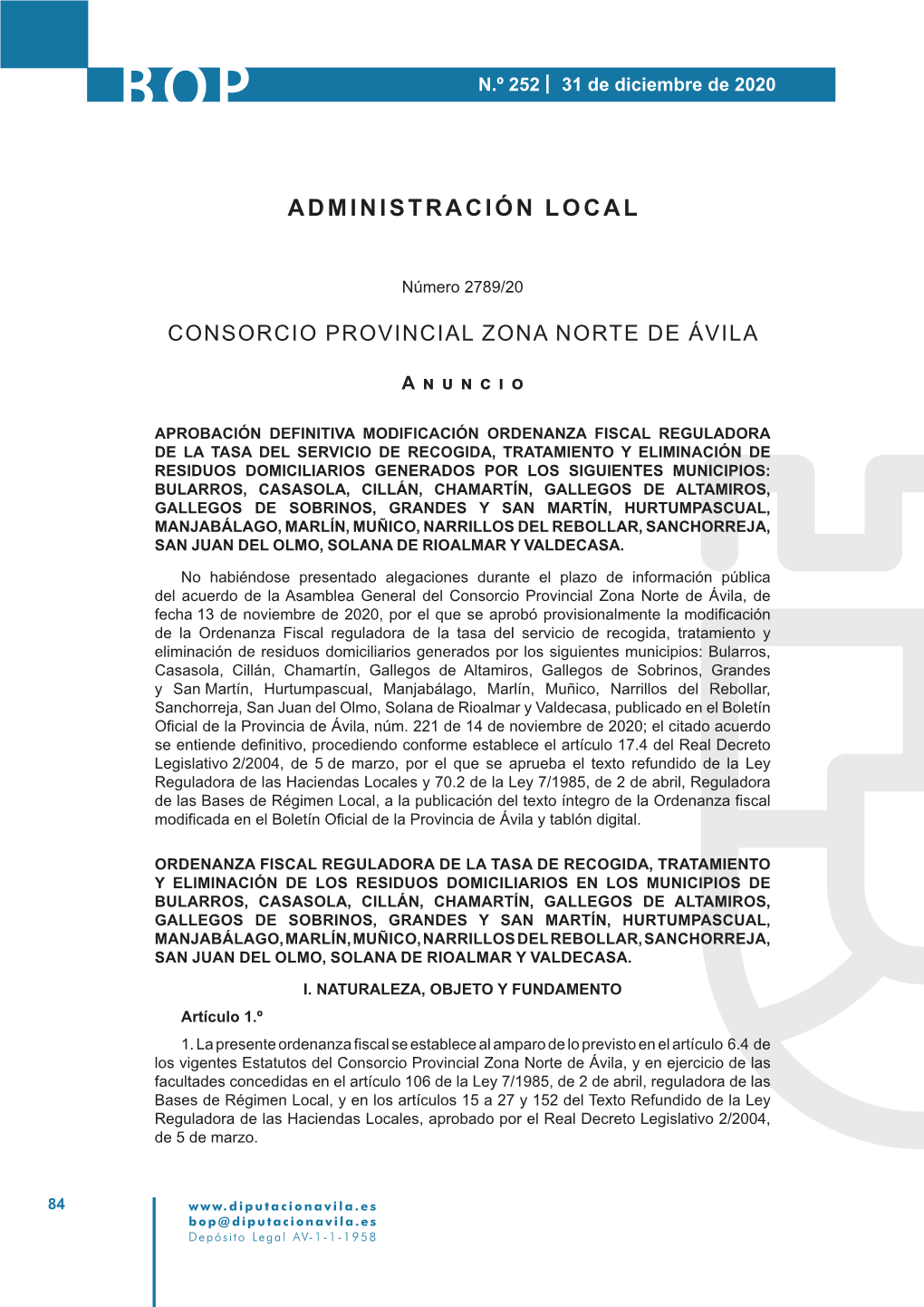 Consorcio Provincial Zona Norte De Ávila