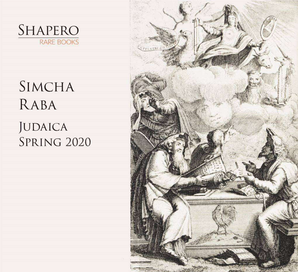 Simcha Raba Judaica Spring 2020 Simcha Raba Judaica - Spring 2020