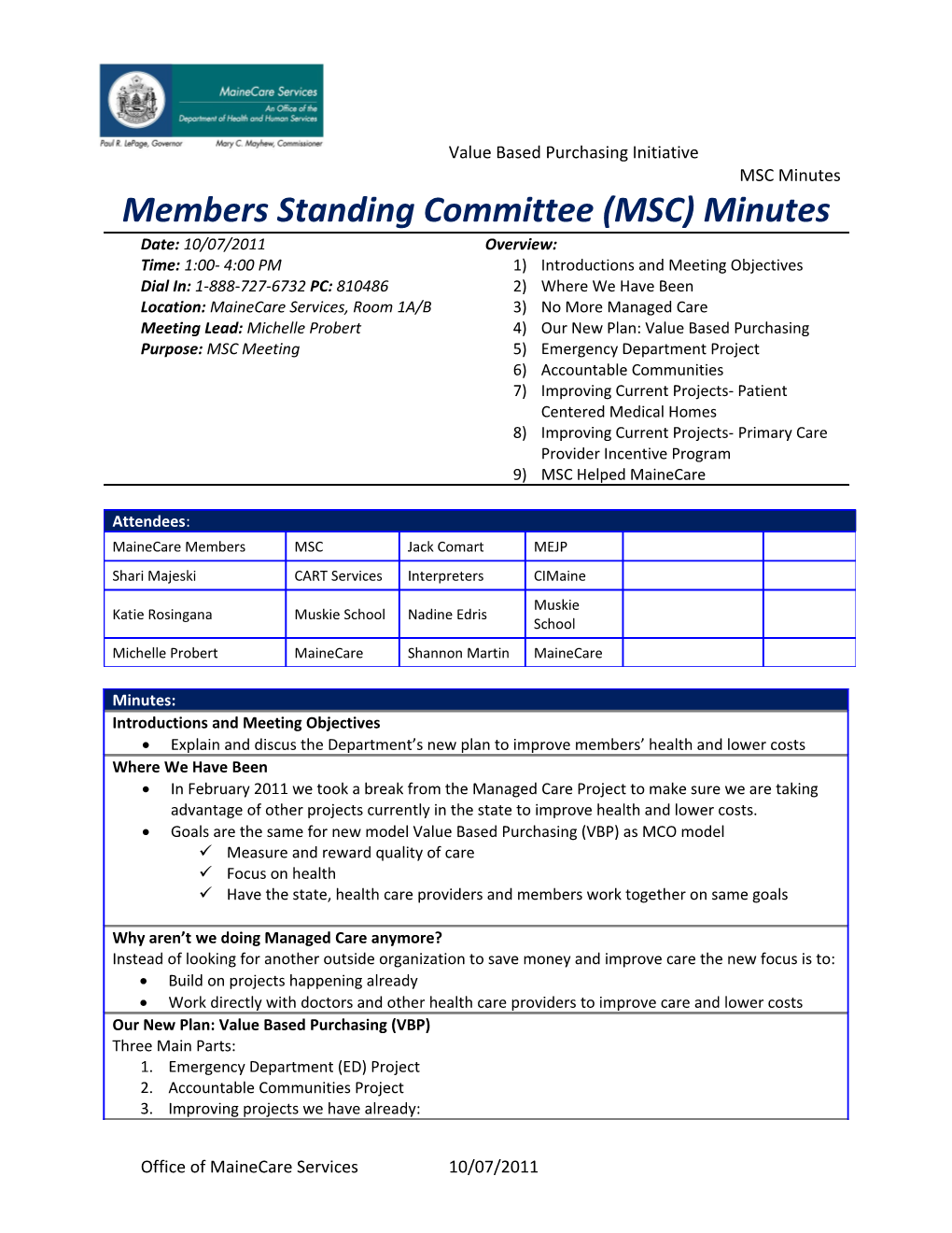 Members Standing Committee (MSC) Minutes s1