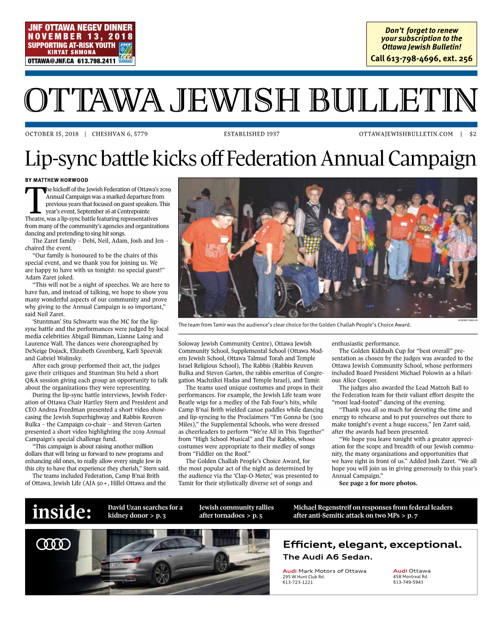 Ottawa Jewish Bulletin! KIRYAT SHMONA OTTAWA@JNF.CA 613.798.2411 Call 613-798-4696, Ext