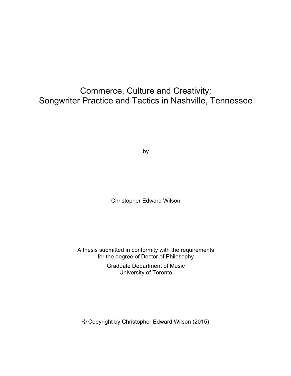 Songwriter Practice and Tactics in Nashville, Tennessee