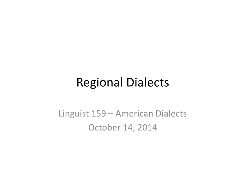Regional Dialects