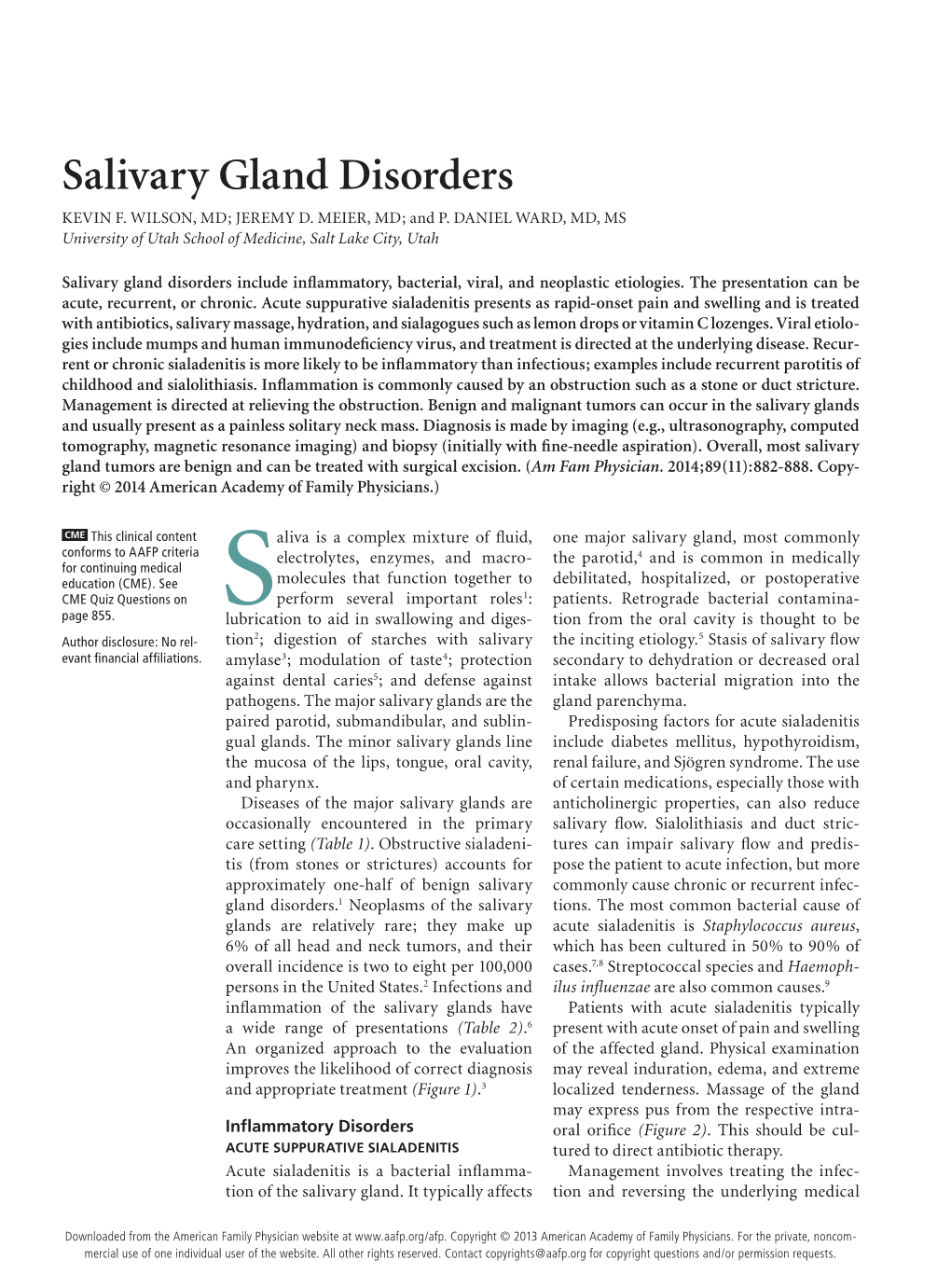 Salivary Gland Disorders KEVIN F