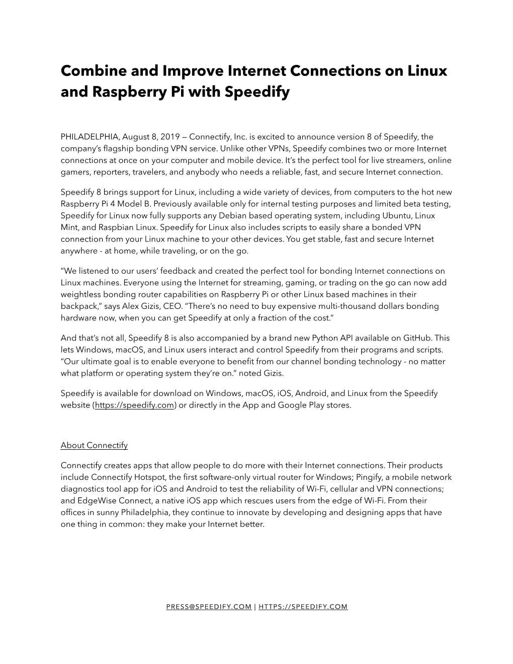 Combine and Improve Internet Connections on Linux and Raspberry Pi with Speedify