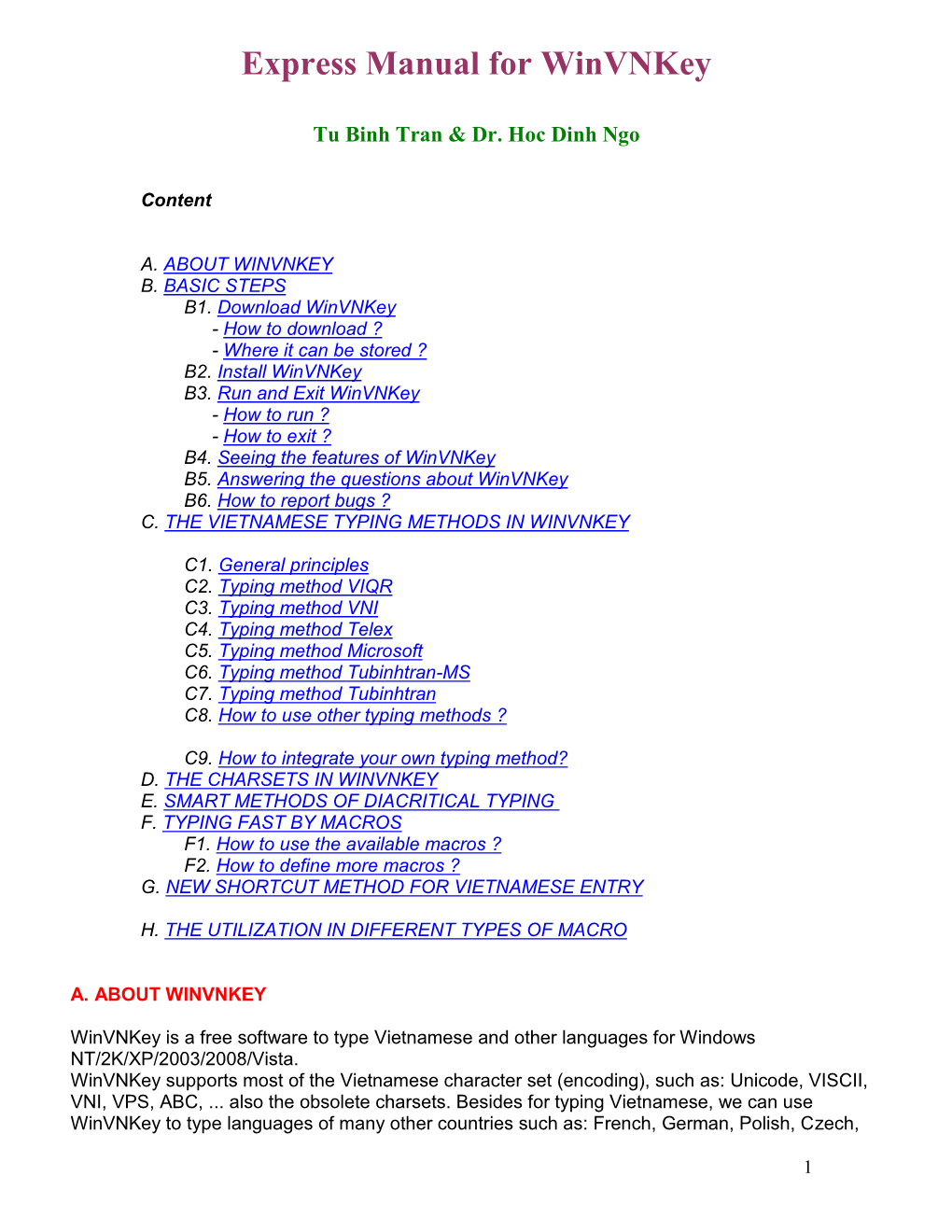 Express Manual for Winvnkey