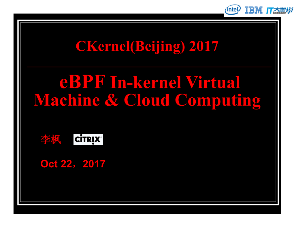Ebpf In-Kernel Virtual Machine & Cloud Computing