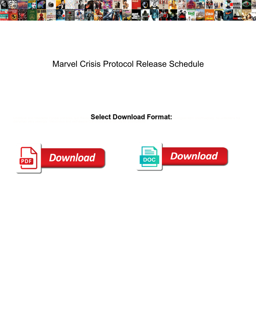 Marvel Crisis Protocol Release Schedule