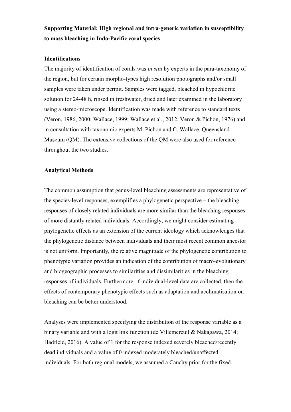 High Regional and Intra-Generic Variation in Susceptibility to Mass Bleaching in Indo-Pacific Coral Species