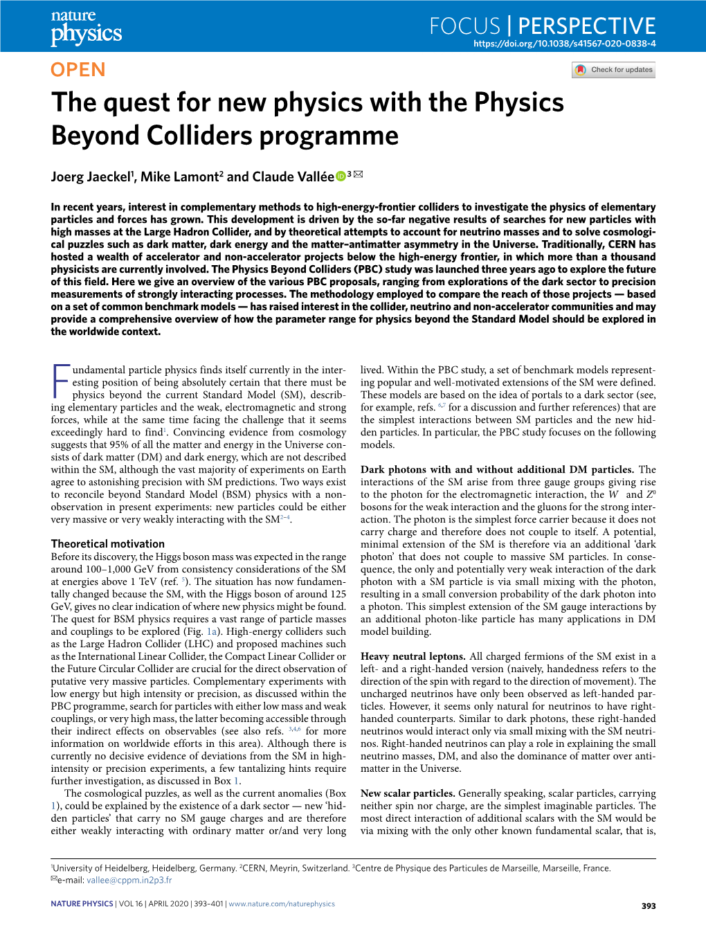 The Quest for New Physics with the Physics Beyond Colliders Programme