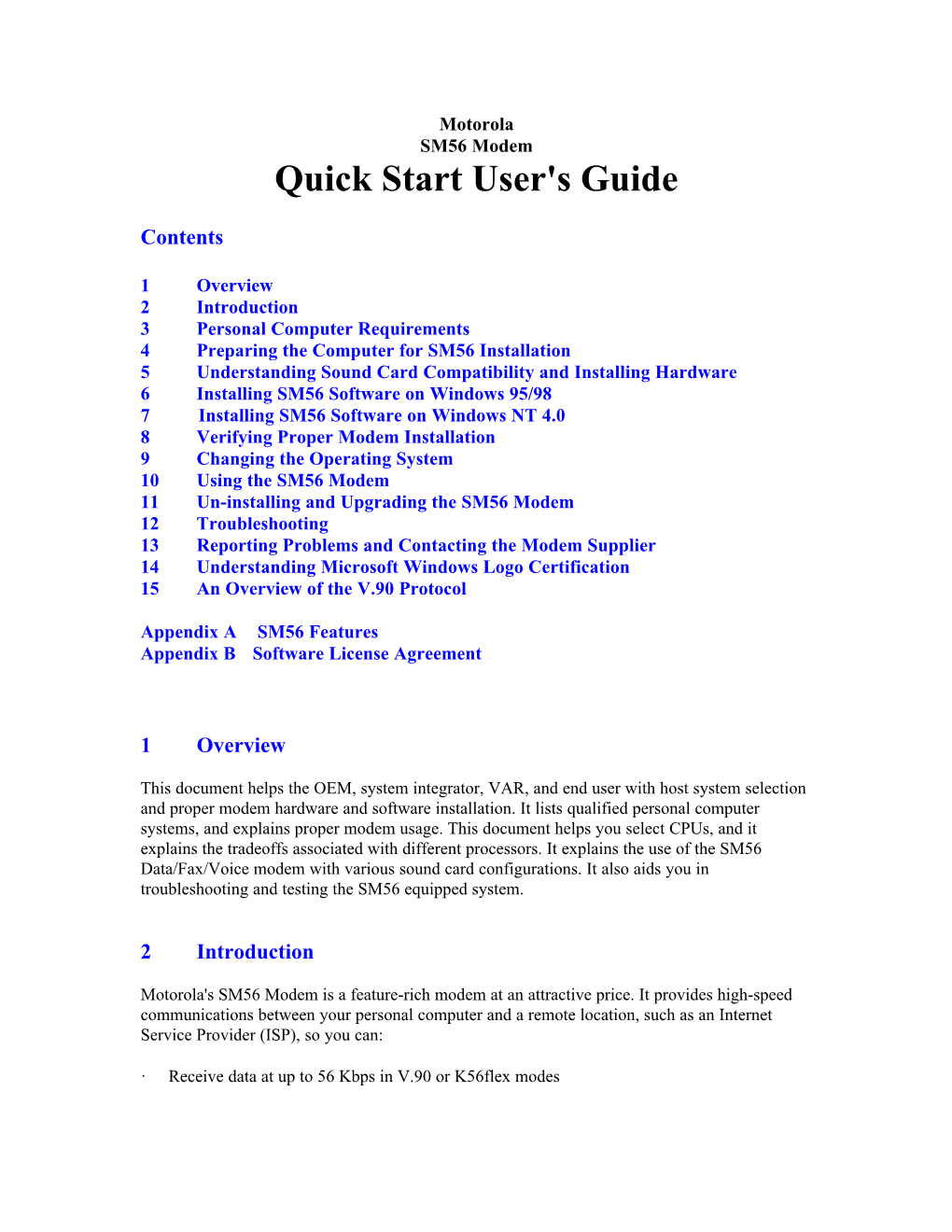 Quick Start User's Guide