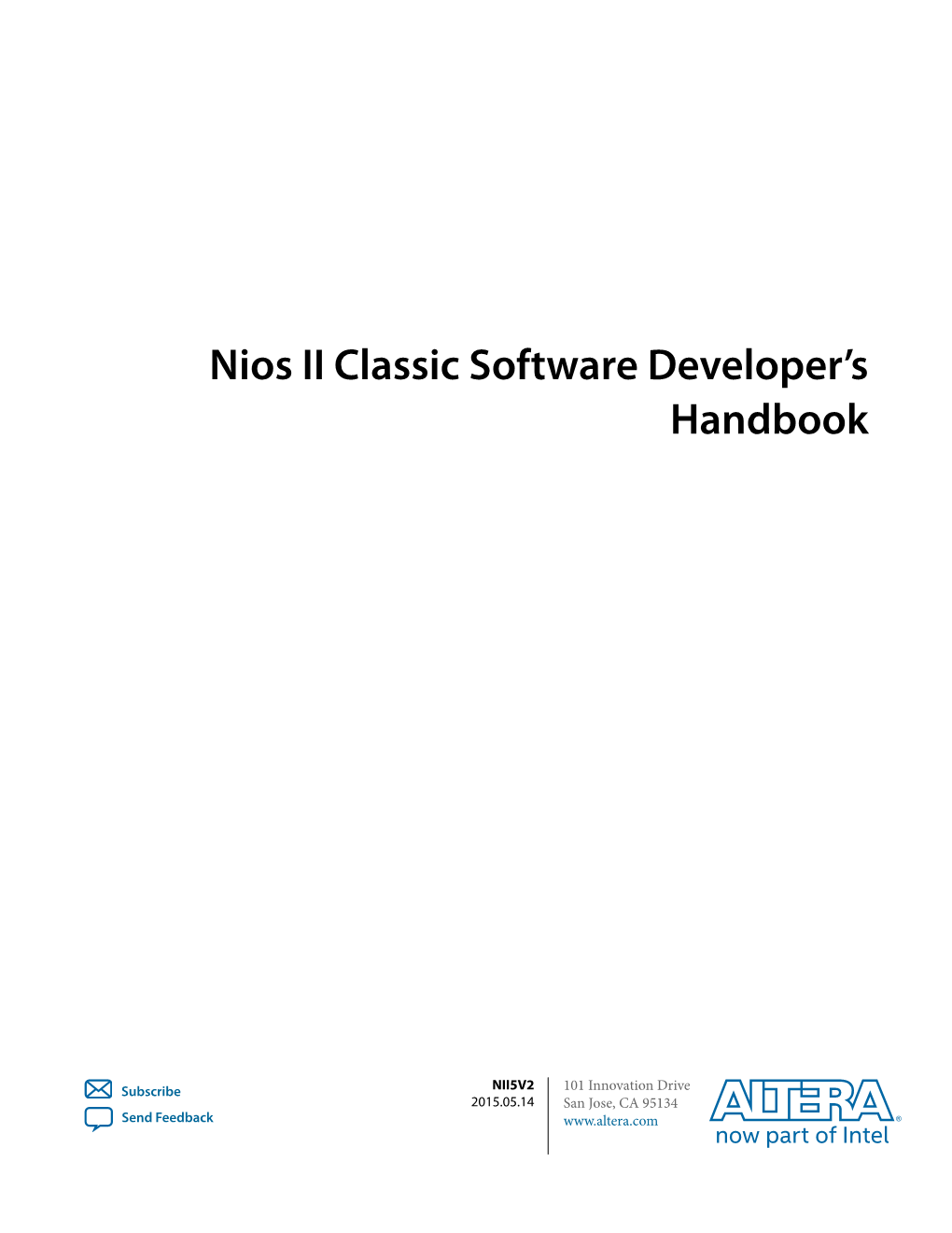 Nios II Classic Software Developer’S Handbook