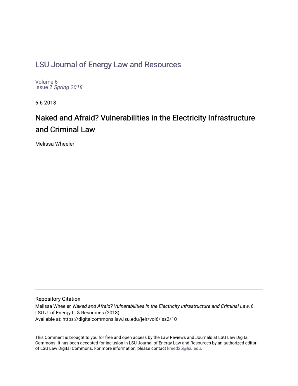 Vulnerabilities in the Electricity Infrastructure and Criminal Law