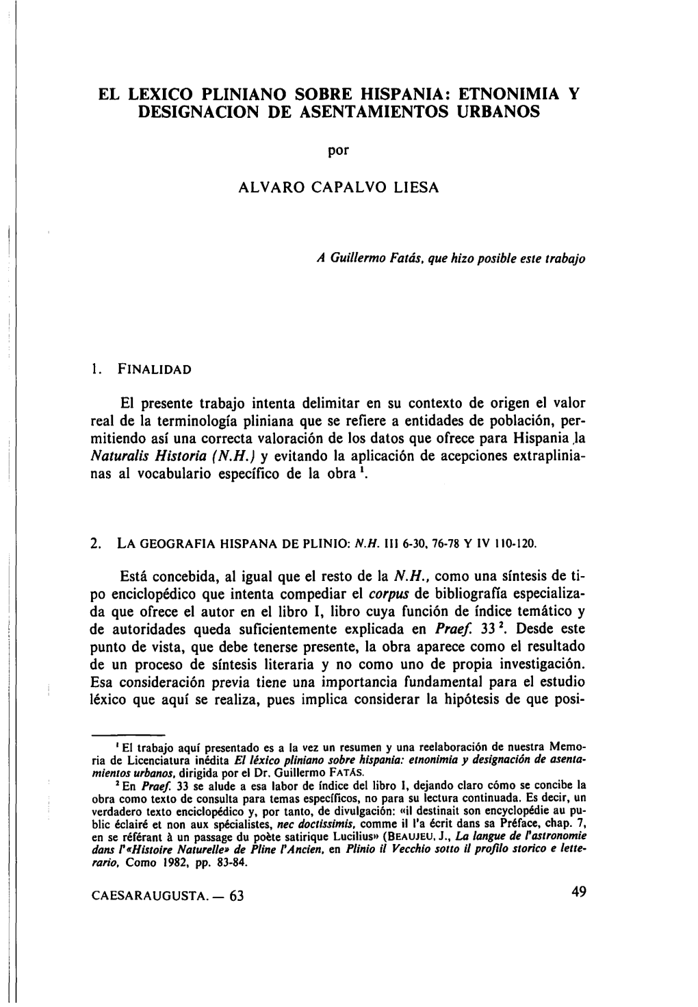 5. El Léxico Pliniano Sobre Hispania: Etnonimia Y Designación De