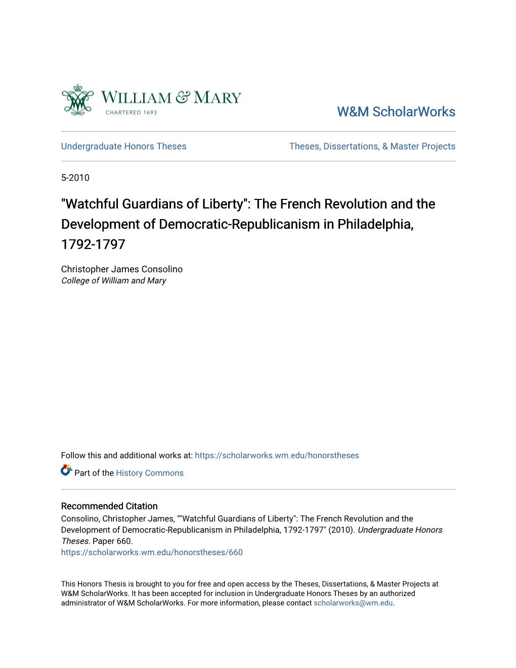 The French Revolution and the Development of Democratic-Republicanism in Philadelphia, 1792-1797