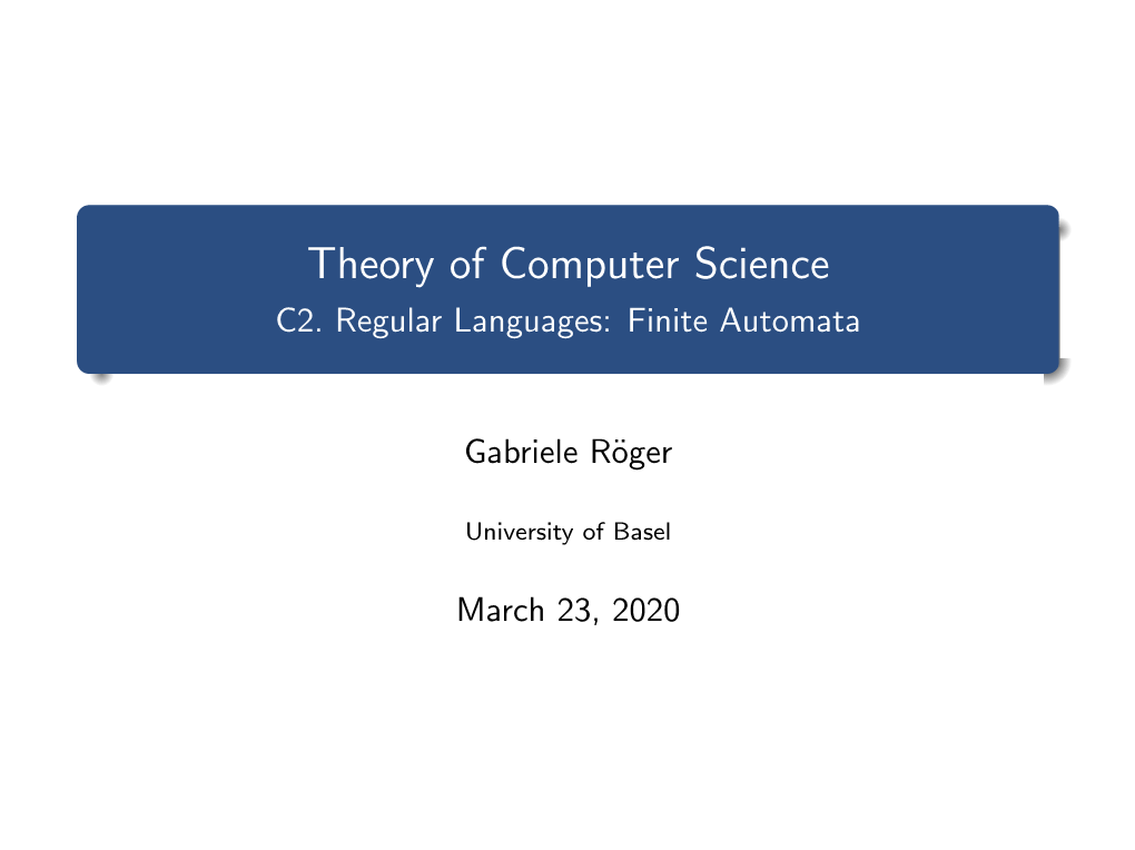 Theory of Computer Science C2