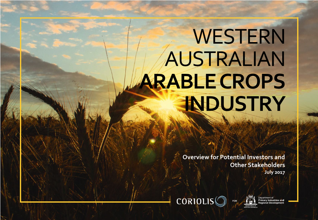 Western Australian Arable Crops Industry