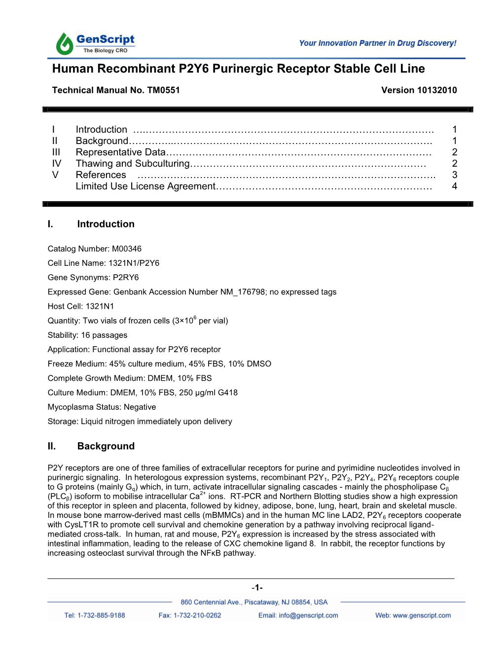 Human Recombinant P2Y6 Purinergic Receptor Stable Cell Line