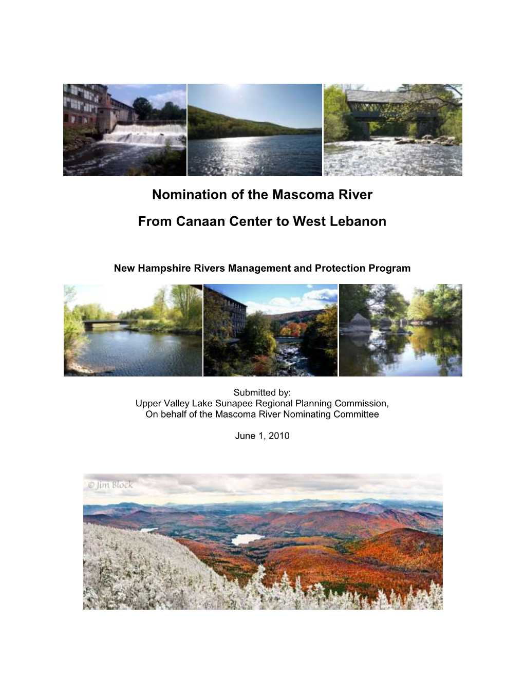 Nomination of the Mascoma River from Canaan Center to West Lebanon