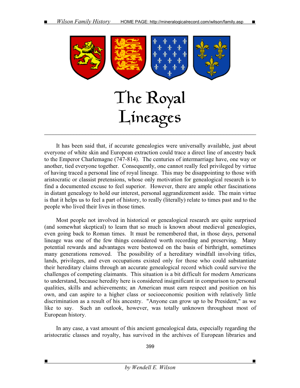 The Royal Lineages ______