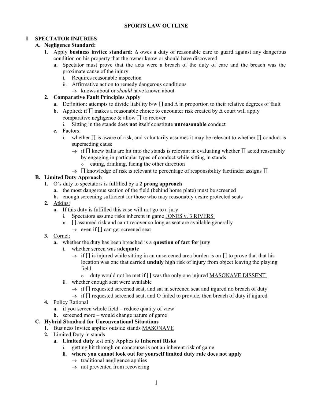 Sports Law Outline