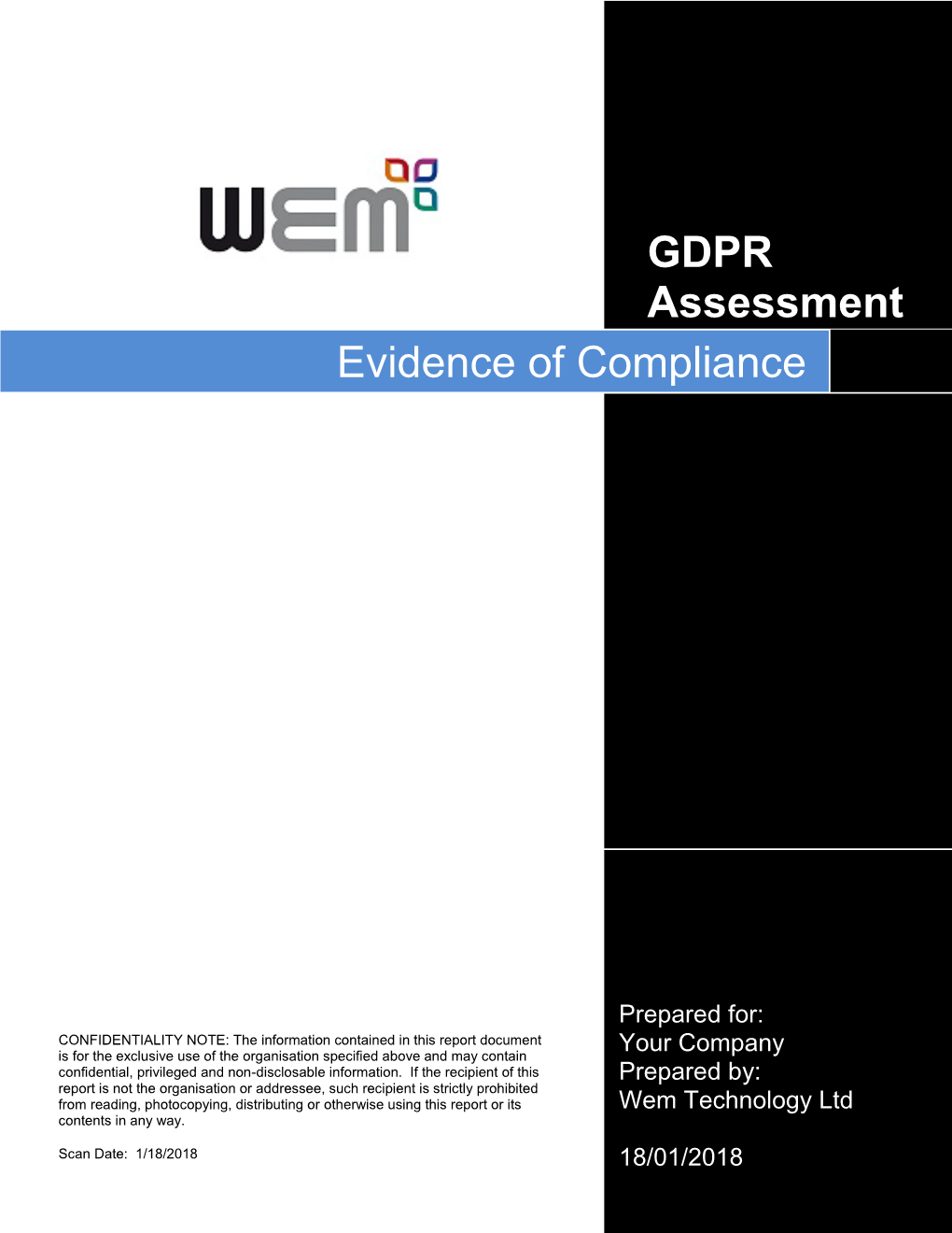 GDPR Assessment Evidence of Compliance