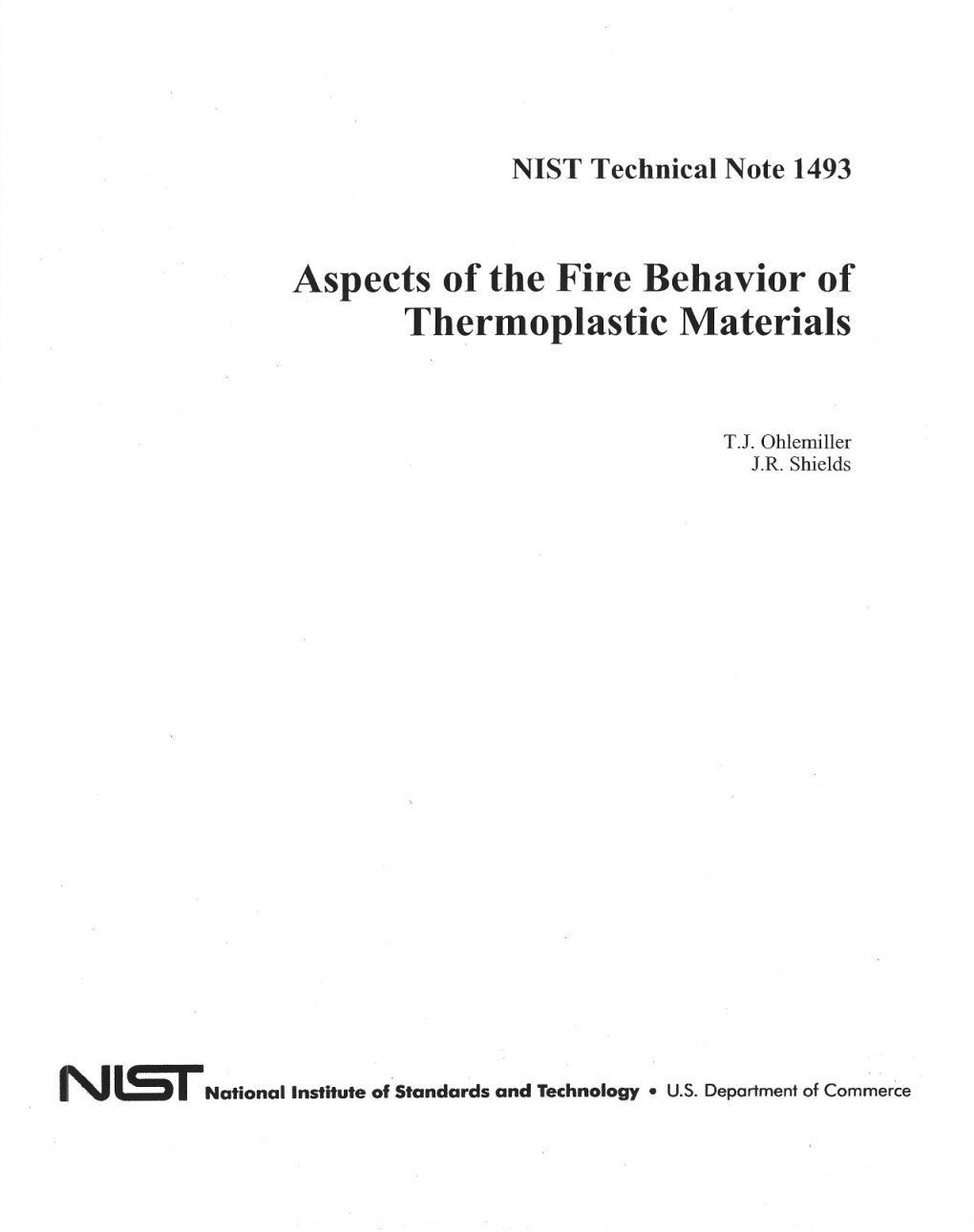 Aspects of the Fire Behavior of Thermoplastic Materials