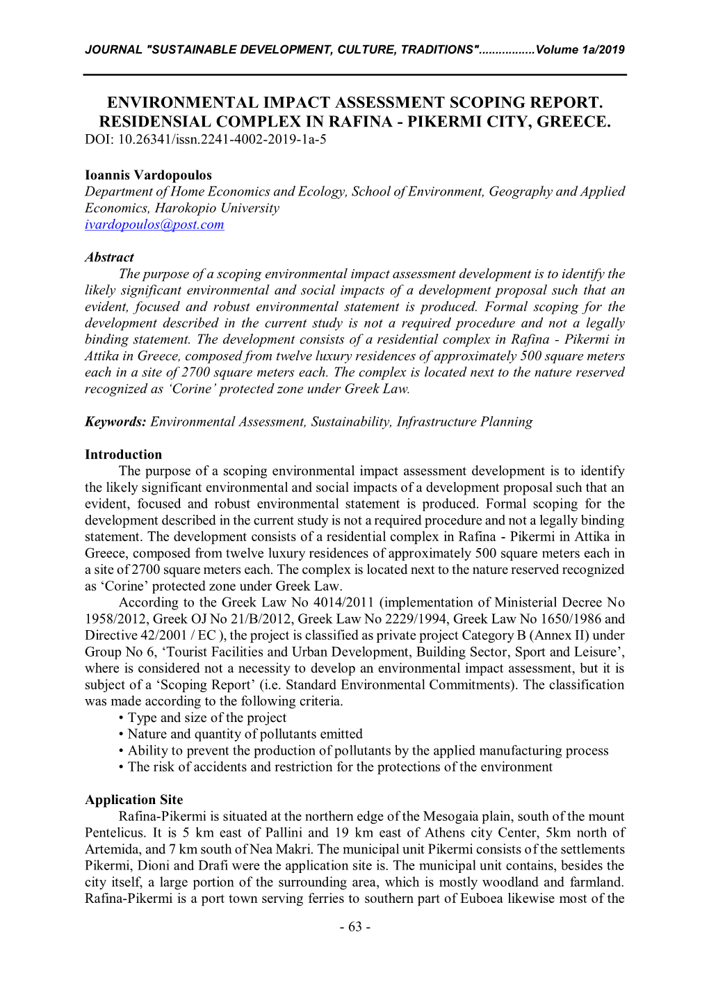 Environmental Impact Assessment Scoping Report