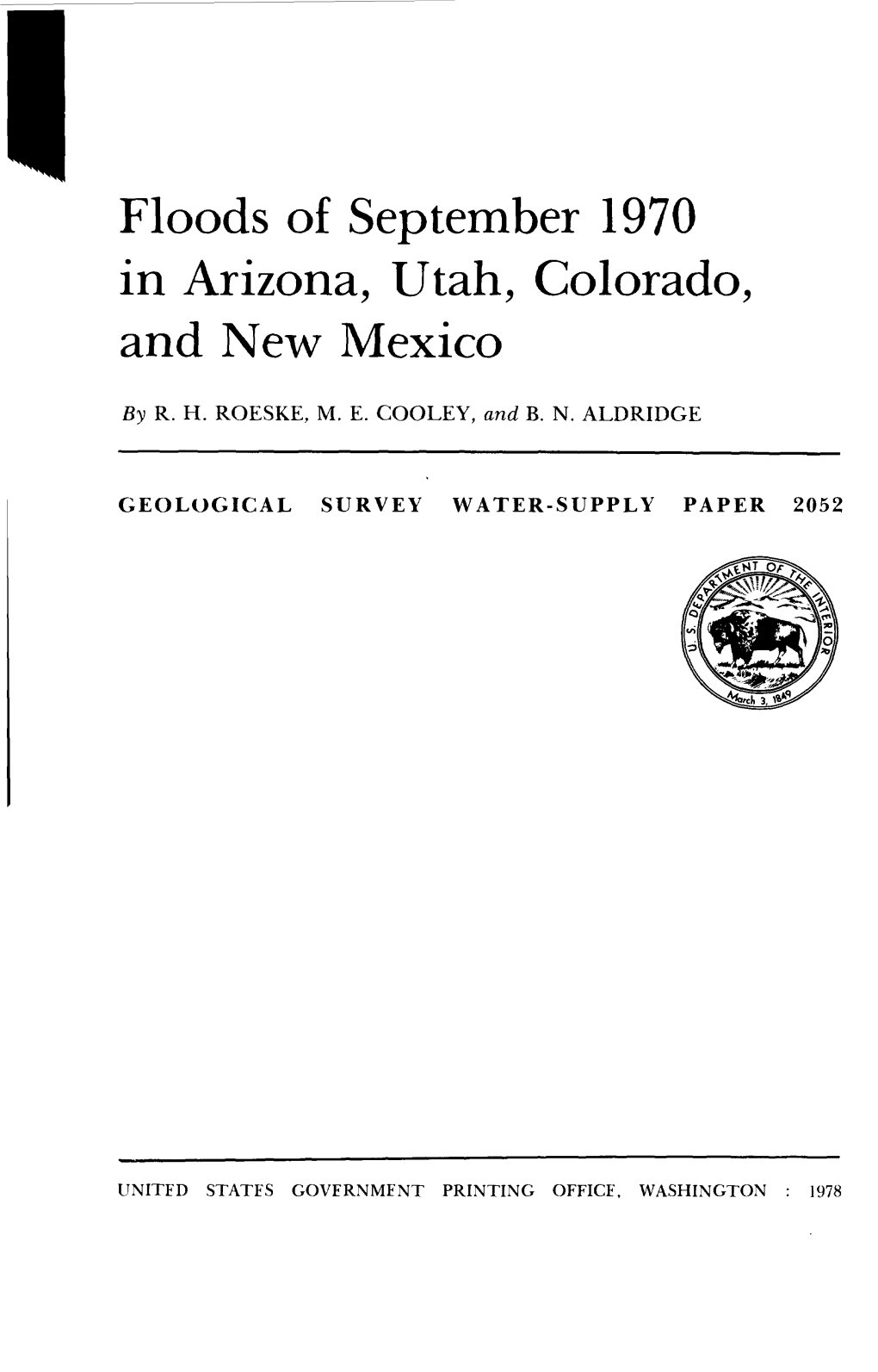 Floods of September 1970 in Arizona, Utah, Colorado, and New Mexico