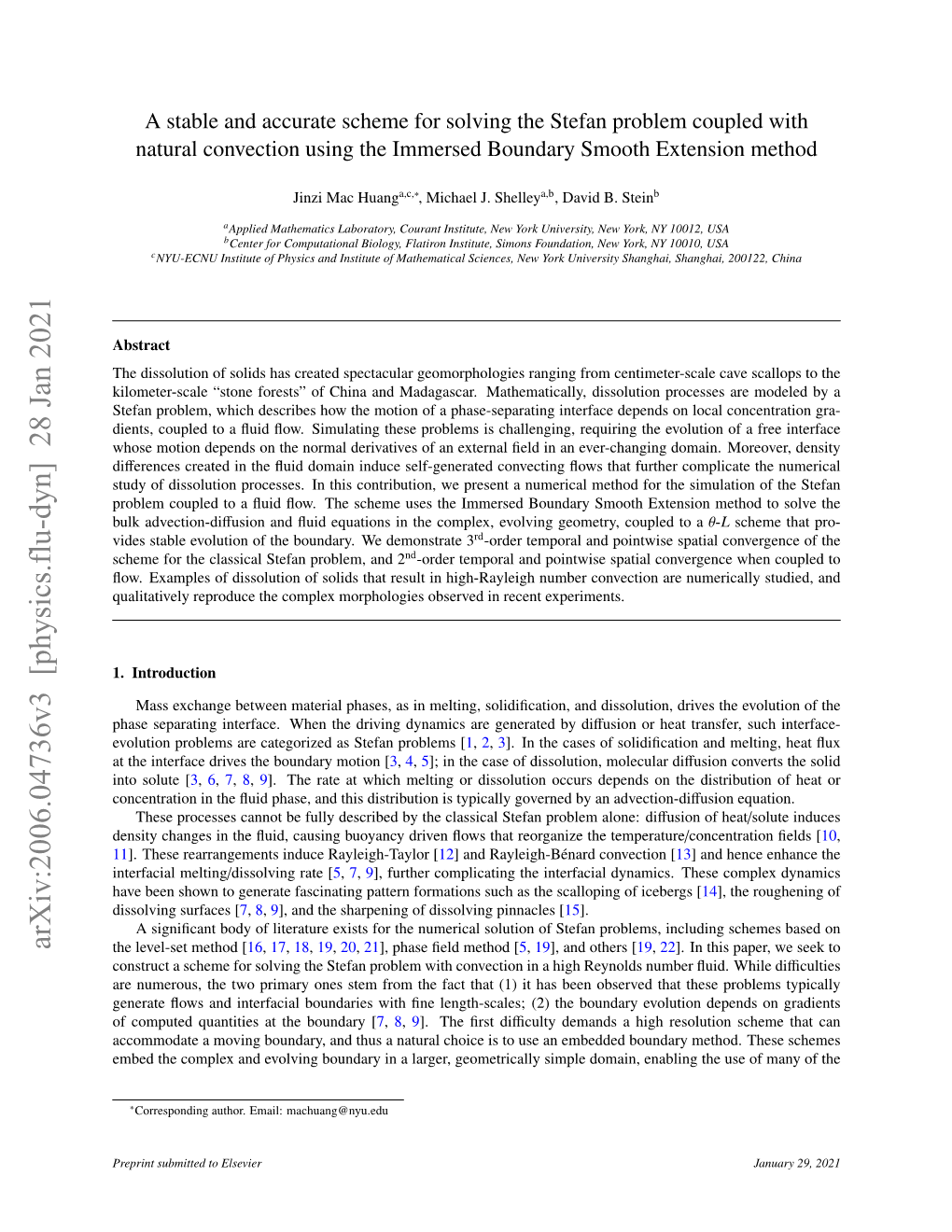 A Stable and Accurate Scheme for Solving the Stefan Problem Coupled with Natural Convection Using the Immersed Boundary Smooth Extension Method