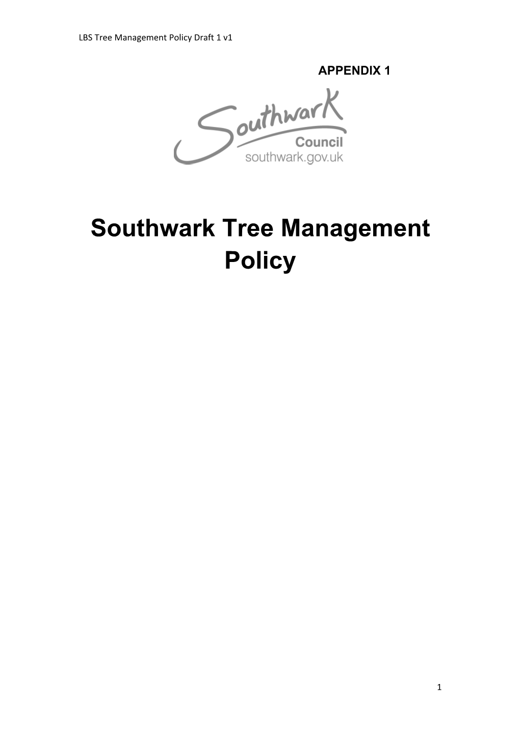 Southwark Tree Management Policy