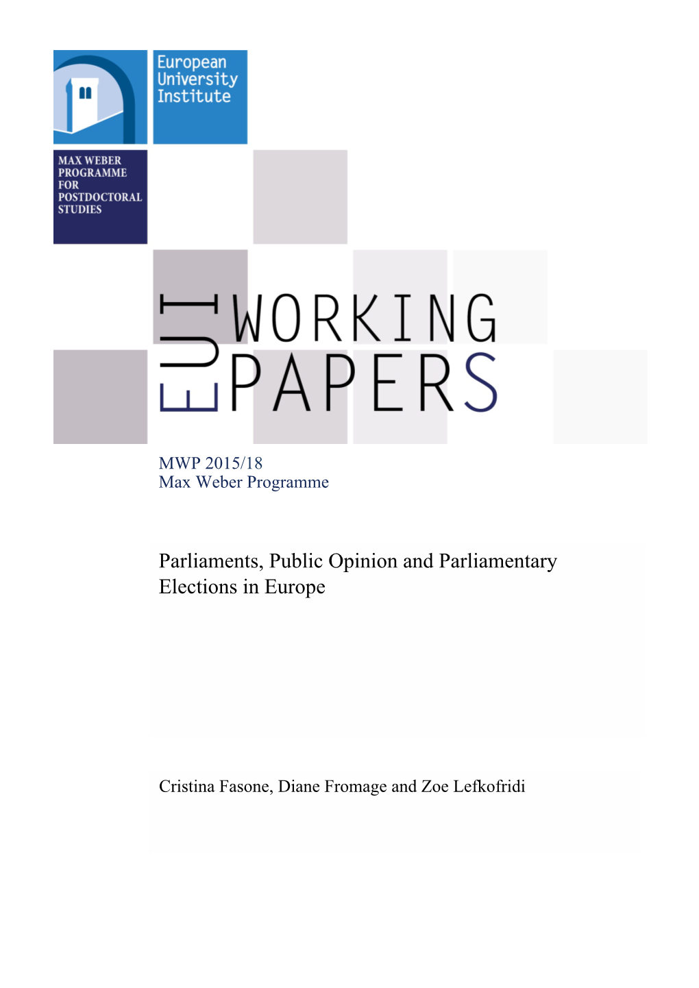 Parliaments, Public Opinion and Parliamentary Elections in Europe