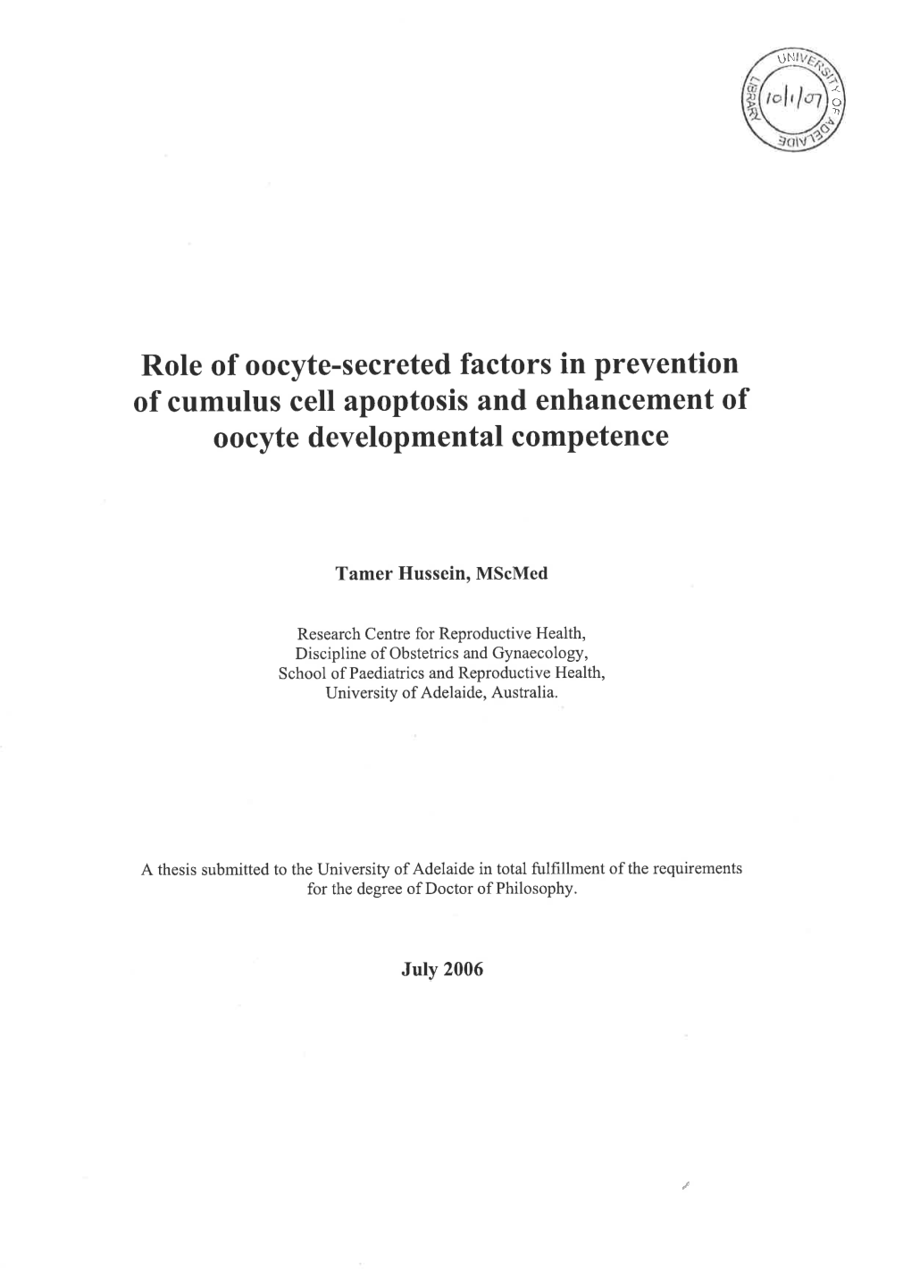 Role of Oocyte-Secreted Factors in Prevention of Cumulus Cell Apoptosis and Enhancement of Oocyte Developmental Competence