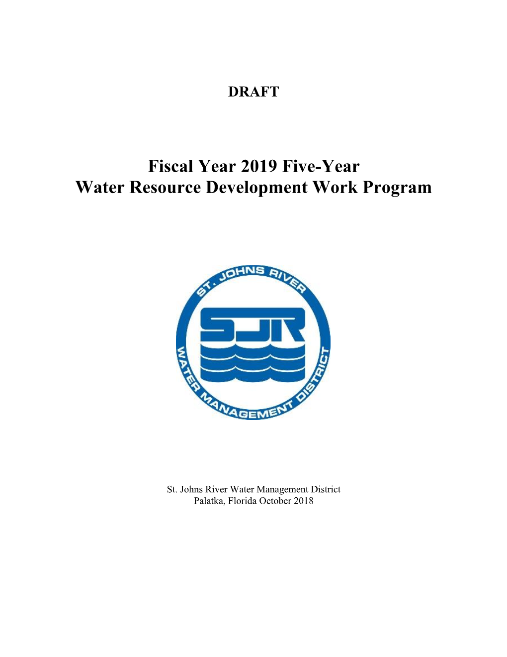 2019 SJRWMD Draft Annual Five-Year Water Resource