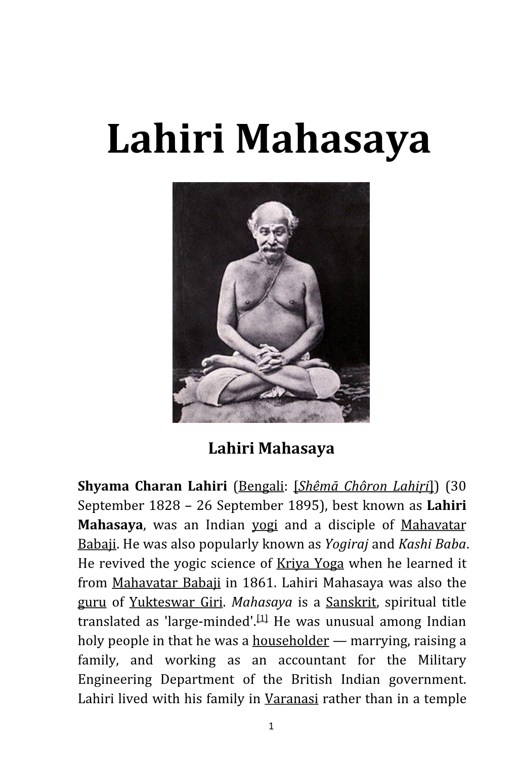 Lahiri Mahasaya