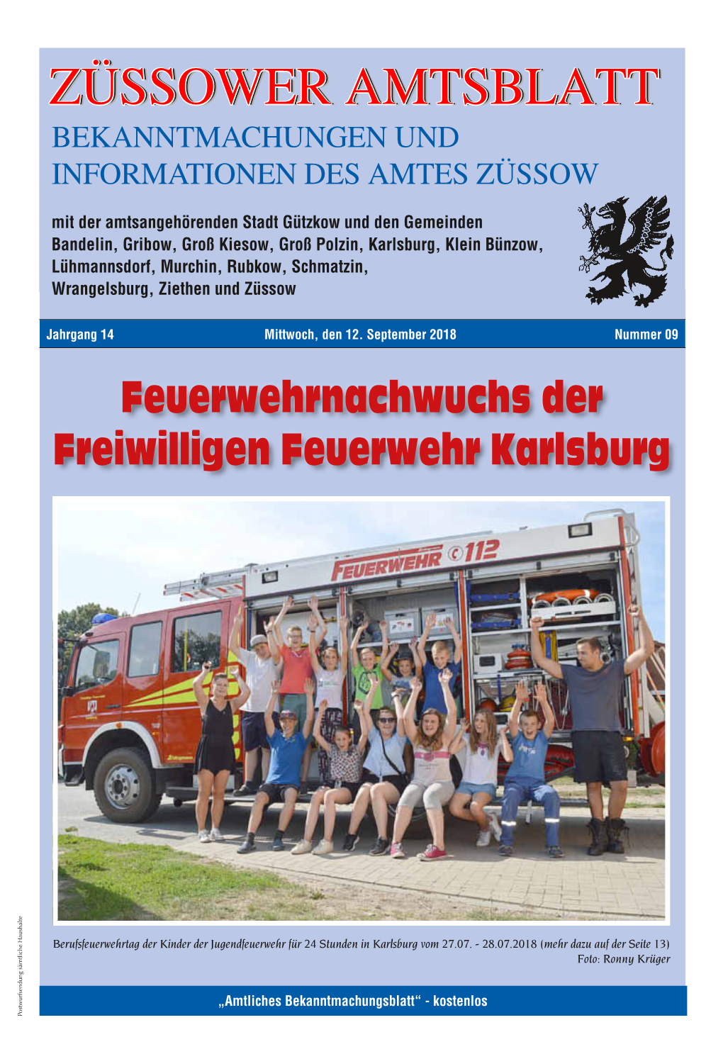 Züssower Amtsblatt Nr. 09 / 2018