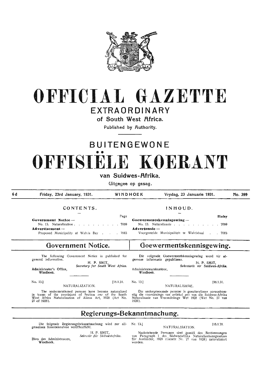 Official Gazette Offisiele Koerant