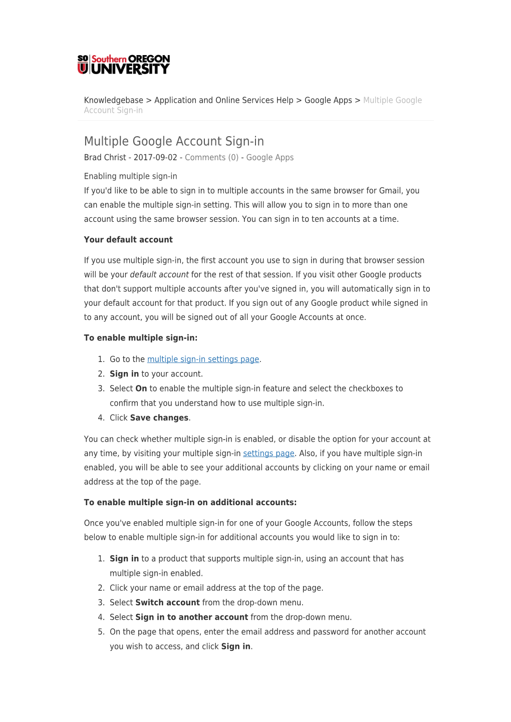 Multiple Google Account Sign-In